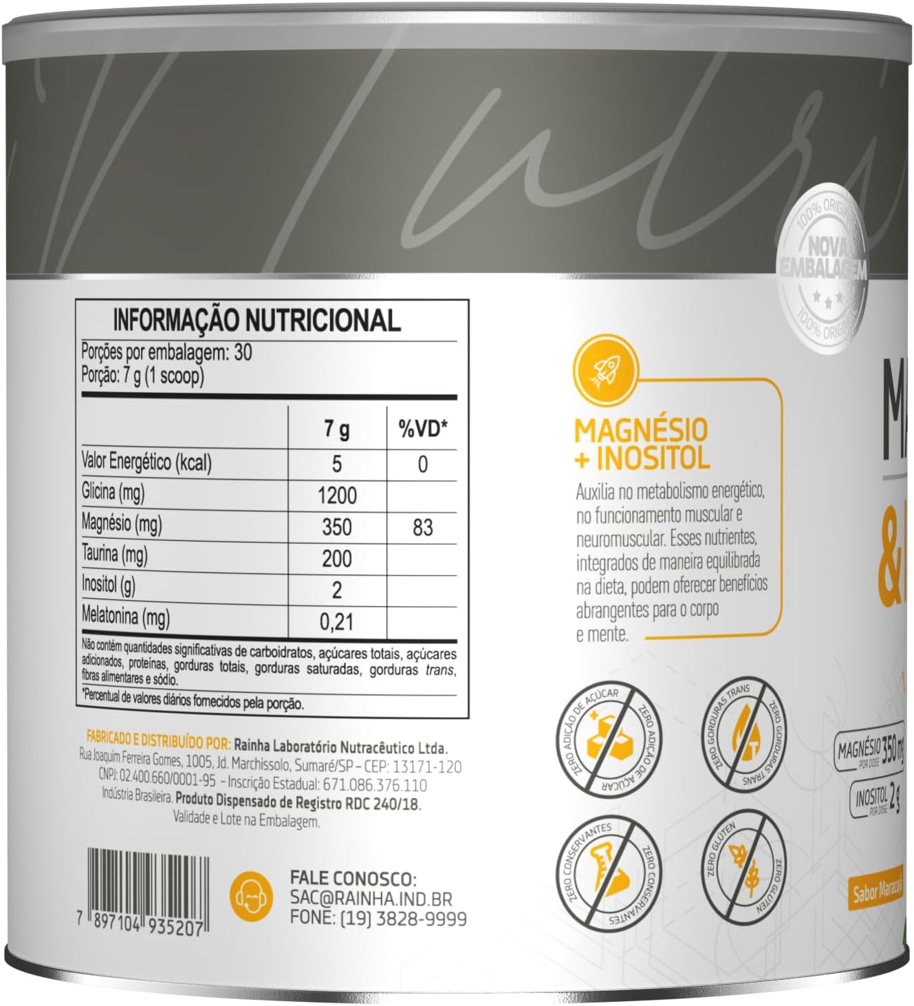 Magnésio e Inositol 210g