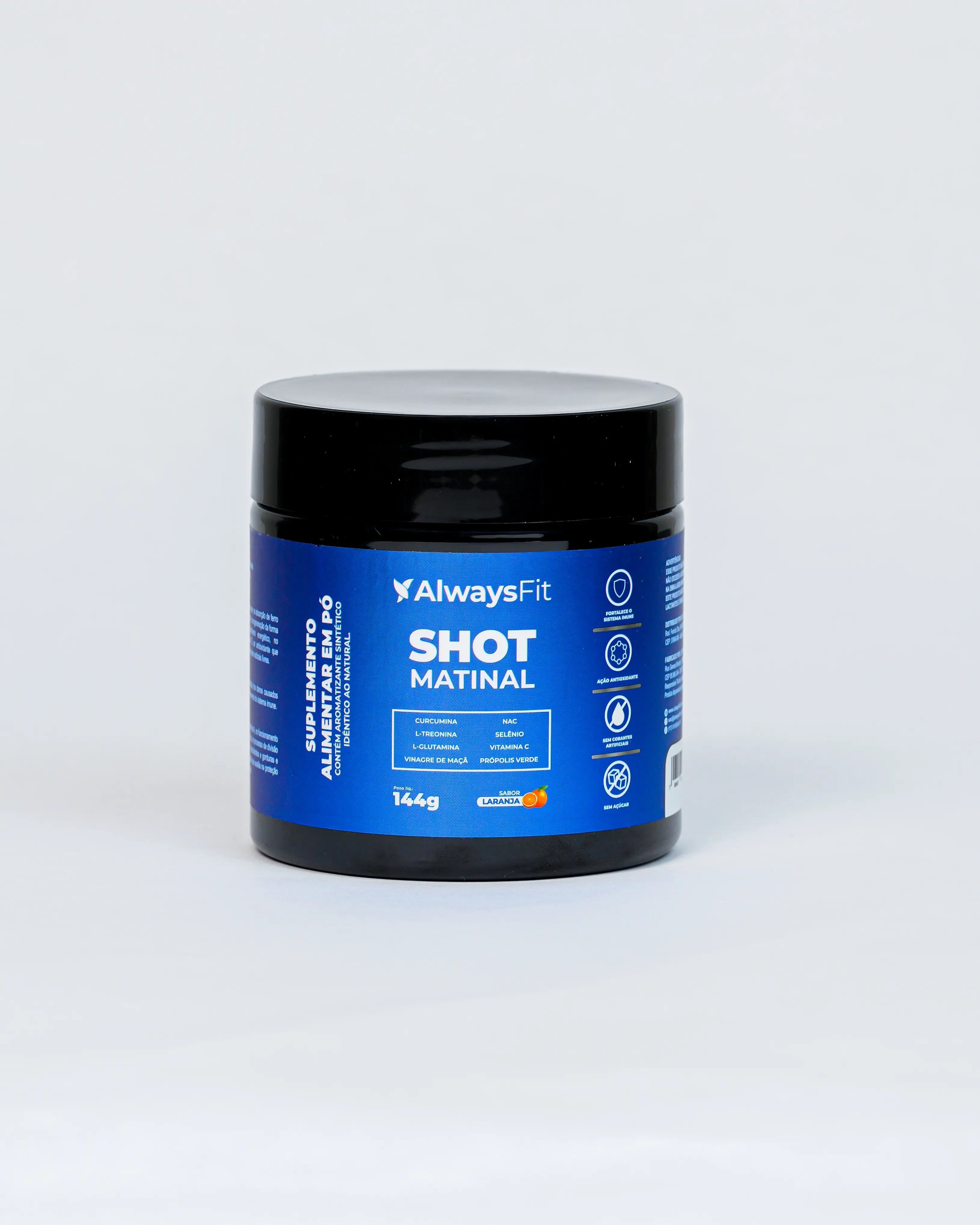 Shot Matinal Always Fit - Blend exclusivo de Curcumina, Glutamina, NAC, Vinagre de Maçã, Própolis Verde, Vit. C e +