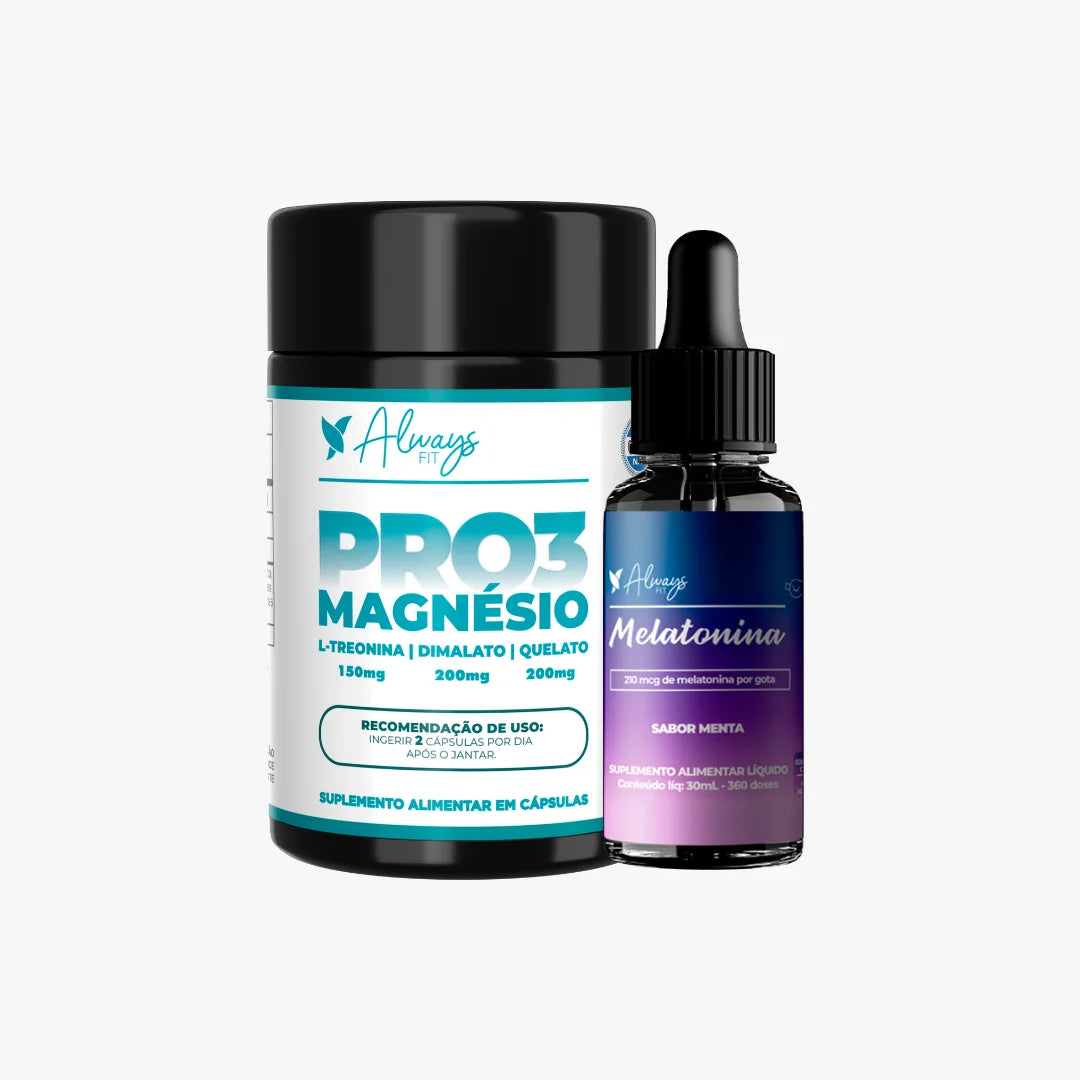 Kit Pro3Magnésio e Melatonina em Gotas