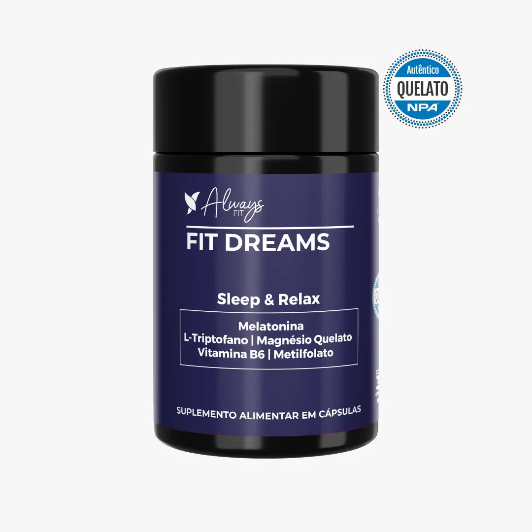 FitDreams® - Melatonina, Magnésio, L-Triptofano, B6 e B9 (MetilFolato) - 30 Cápsulas