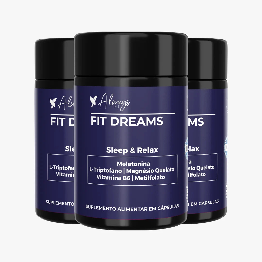 FitDreams® - Melatonina, Magnésio, L-Triptofano, B6 e B9 (MetilFolato) - 30 Cápsulas