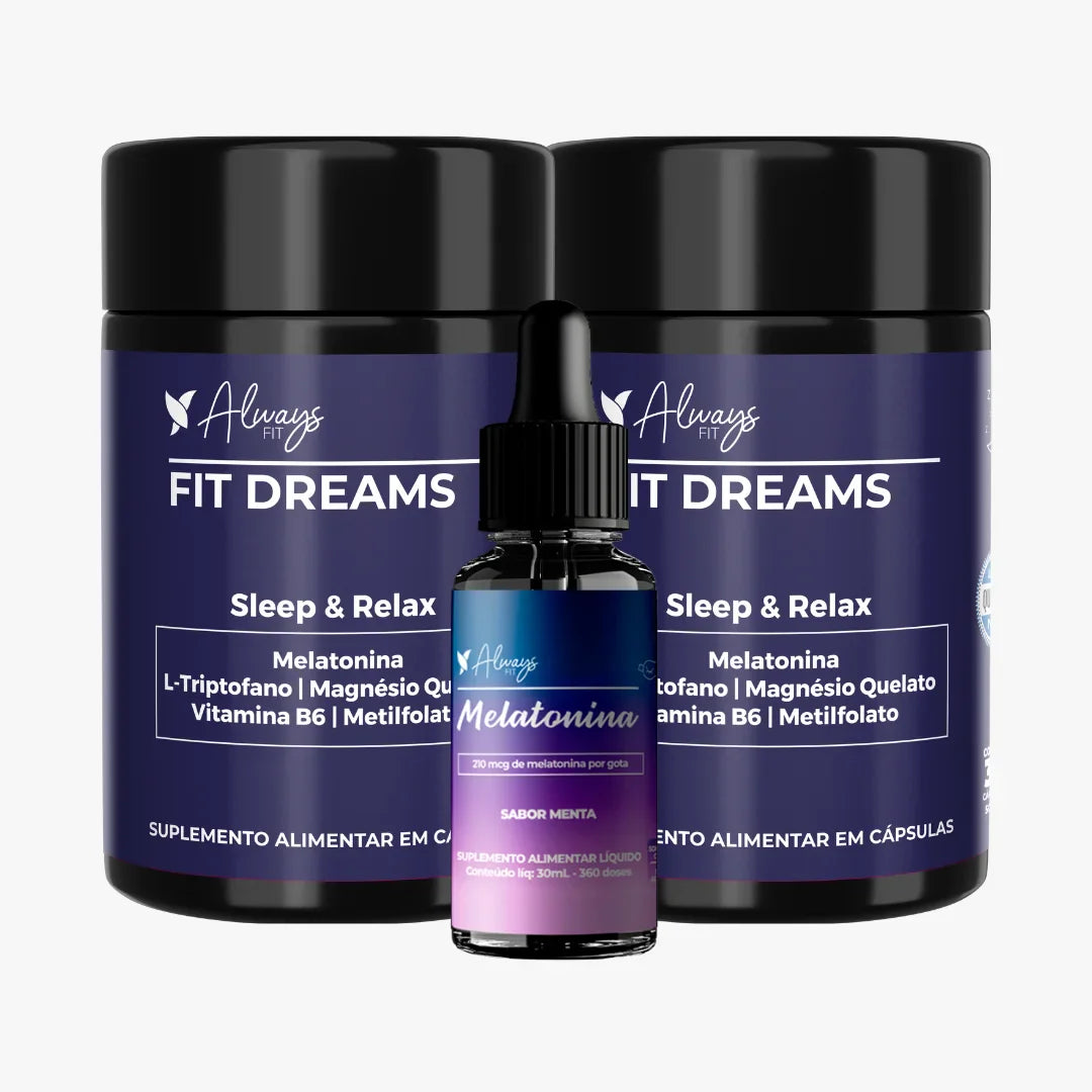 FitDreams® - Melatonina, Magnésio, L-Triptofano, B6 e B9 (MetilFolato) - 30 Cápsulas