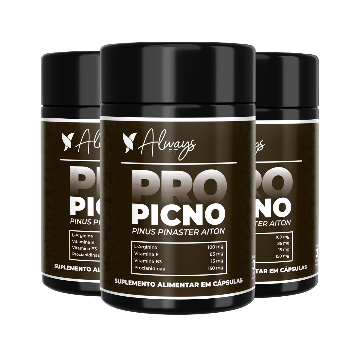 ProPicno - Picnogenol (Pinus Pinaster Aiton) com L-Arginina, Vitamina E, Vitamina B3 e Procianidinas - 30 Cápsulas