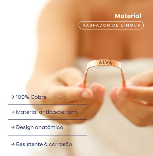 Alva – Raspador de Língua em Cobre