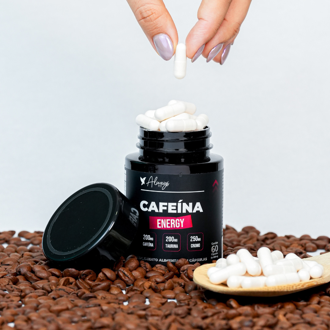 Cafeína Energy - Cafeína 200mg, Taurina e Cromo - 60 Cápsulas