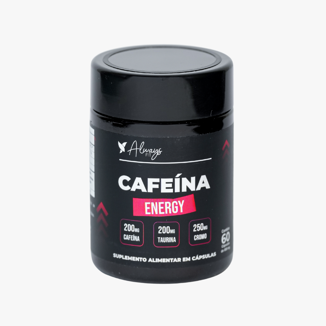 Cafeína Energy - Cafeína 200mg, Taurina e Cromo - 60 Cápsulas
