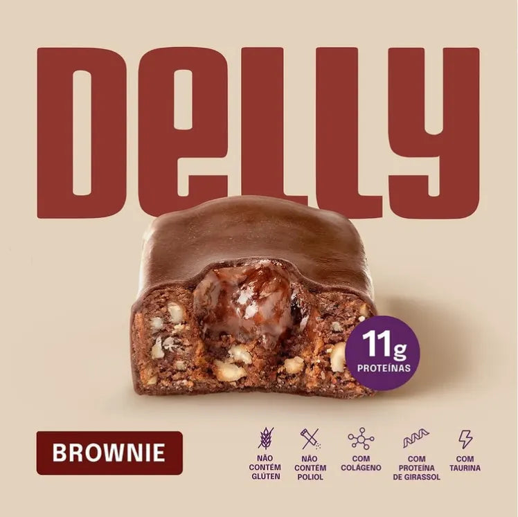 Delly Mindful Bar – Sabor Brownie com Taurina e Vitamina B12