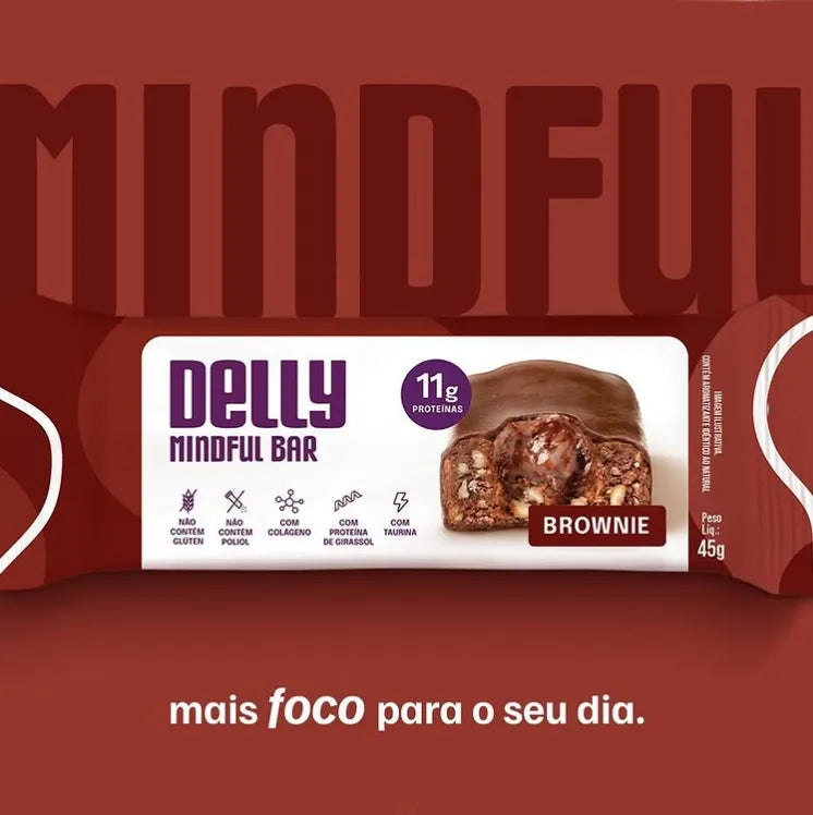 Delly Mindful Bar – Sabor Brownie com Taurina e Vitamina B12