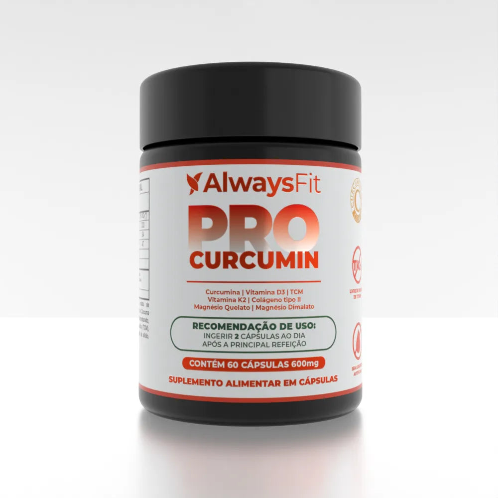 ProCurcumin C3 Complex® - Curcumina (Cúrcuma), Vitamina D3, K2, Magnésio, Colágeno Tipo 2 e TCM - 60 Cápsulas