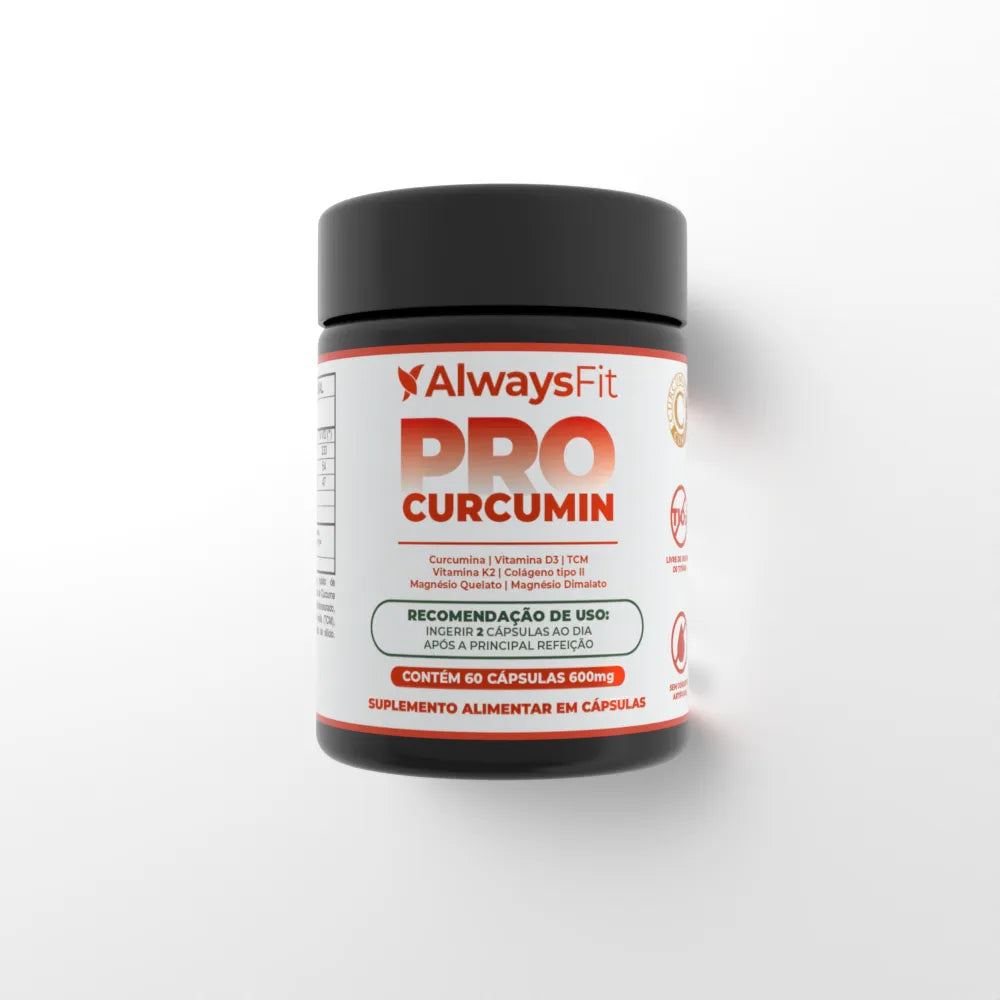 ProCurcumin C3 Complex® - Curcumina (Cúrcuma), Vitamina D3, K2, Magnésio, Colágeno Tipo 2 e TCM - 60 Cápsulas