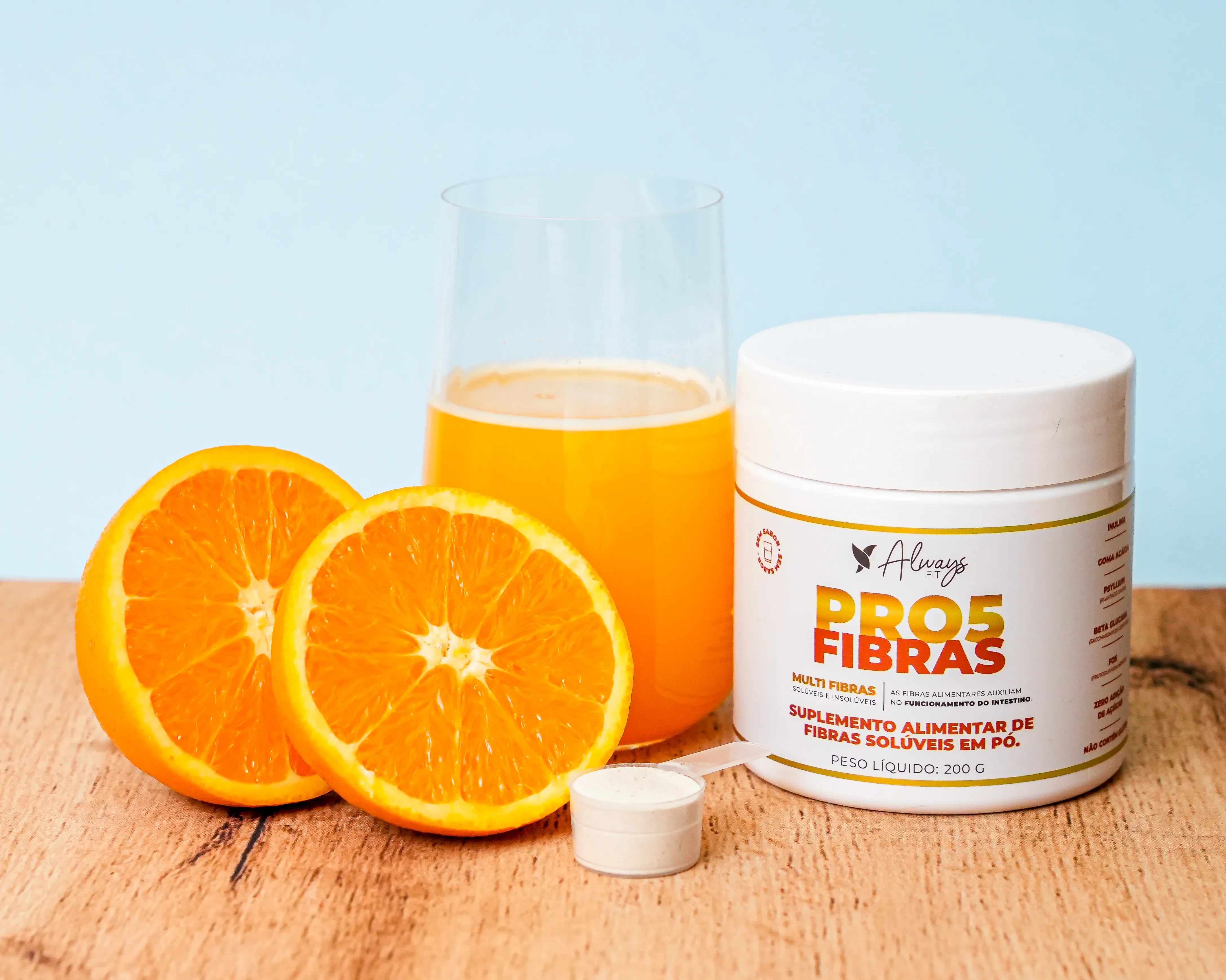 Pro5Fibras - Saúde Intestinal - Inulina, Goma Acácia, Psyllium, Beta Glucana e FOS