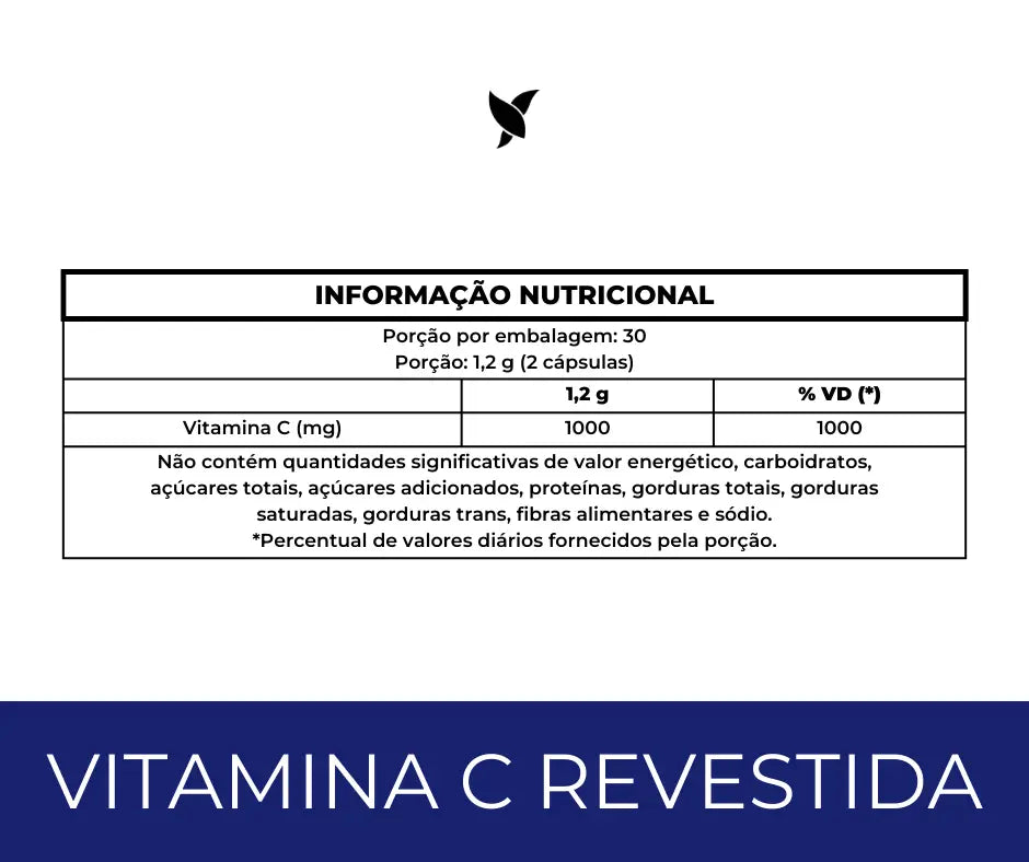 Vitamina C Revestida (Microencapsulada)  - 1000mg - 60 Cápsulas