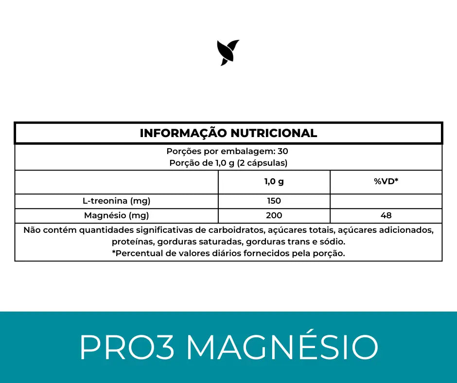 Pro3Magnésio - L-Treonina, Quelato e Dimalato - 60 Cápsulas