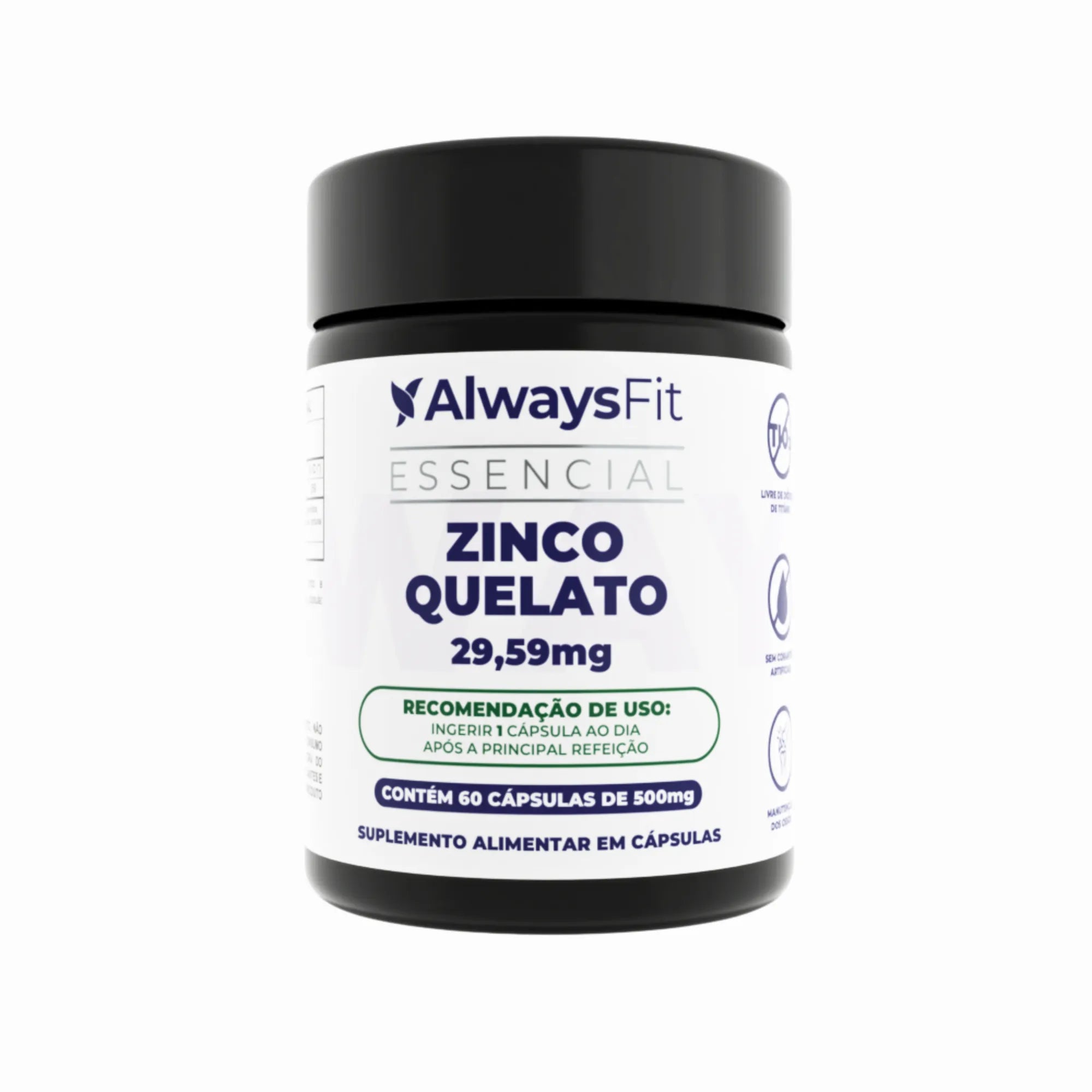 Zinco Quelato (Bisglicinato) - 29,59mg - 60 Cápsulas